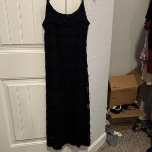 ADORA Black Lace Maxi Dress